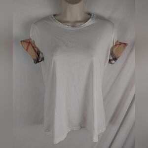 Burberry Brit check cuff stretch cotton t-shirt